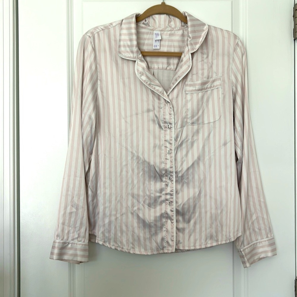 Stars Above pajama shirt in light pink stripe